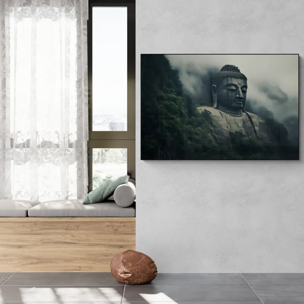 Ethereal Ascent Buddha Canvas Wall Painting With Frame