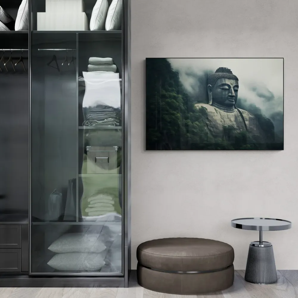 Ethereal Ascent Buddha Canvas Wall Painting With Frame