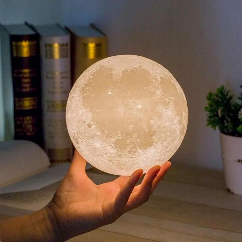 Ethereal Glow Moon Lamp With Stand Single Piece