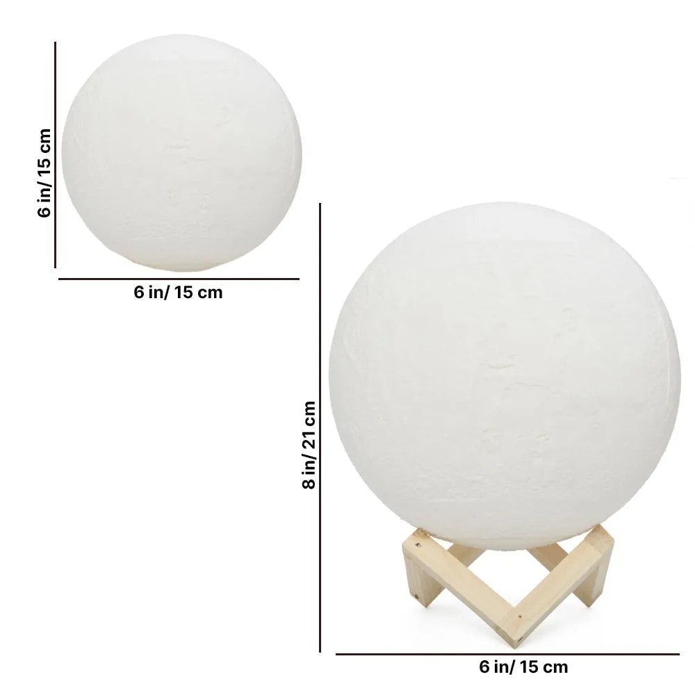 Ethereal Glow Moon Lamp With Stand Single Piece