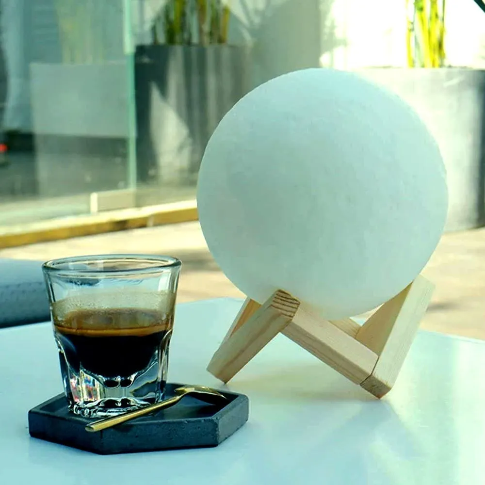 Ethereal Glow Moon Lamp With Stand Single Piece