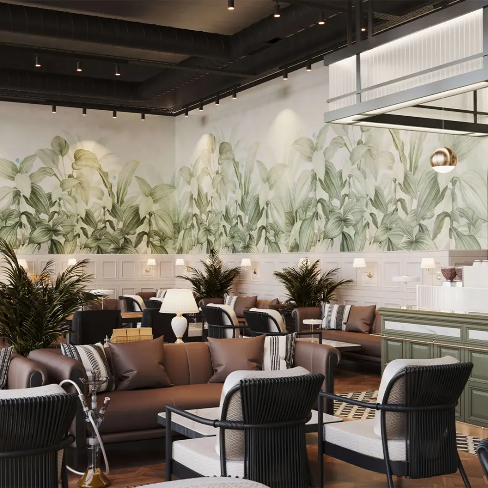 WallMantra Ethereal Painted Foliage Premium Quality Wallpaper