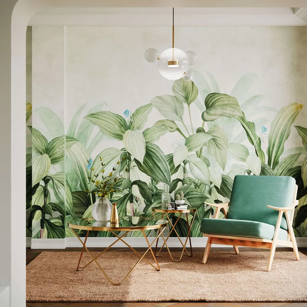 WallMantra Ethereal Painted Foliage Premium Quality Wallpaper