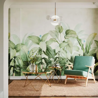 WallMantra Ethereal Painted Foliage Premium Quality Wallpaper
