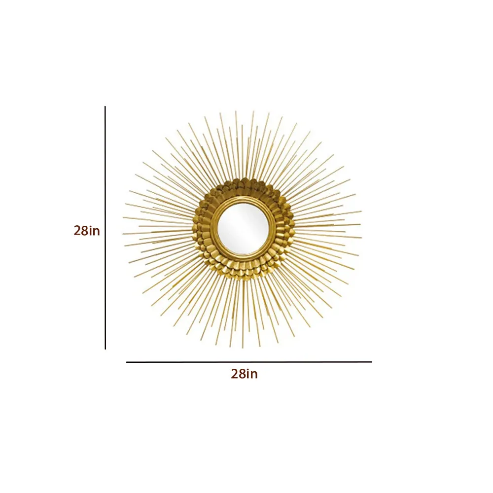 Ethereal Sunflower Designer Metal Wall Mirror