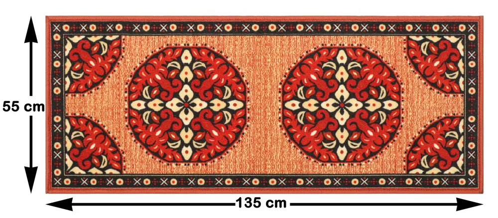 Ethnic Designer Shades Of Orange Polyviscose Bedside Runner