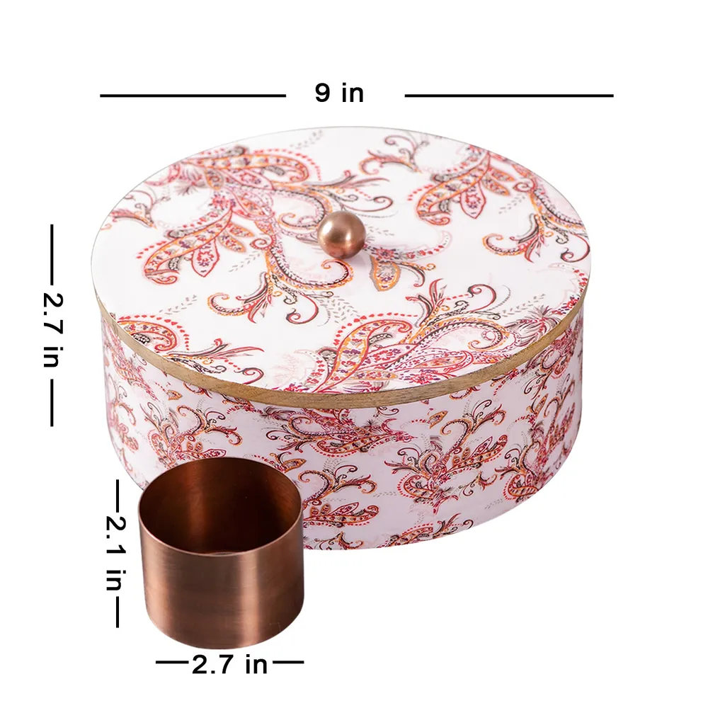Ethnic Designer Wood & Stainless Steel Jars Masala/ Spice Box