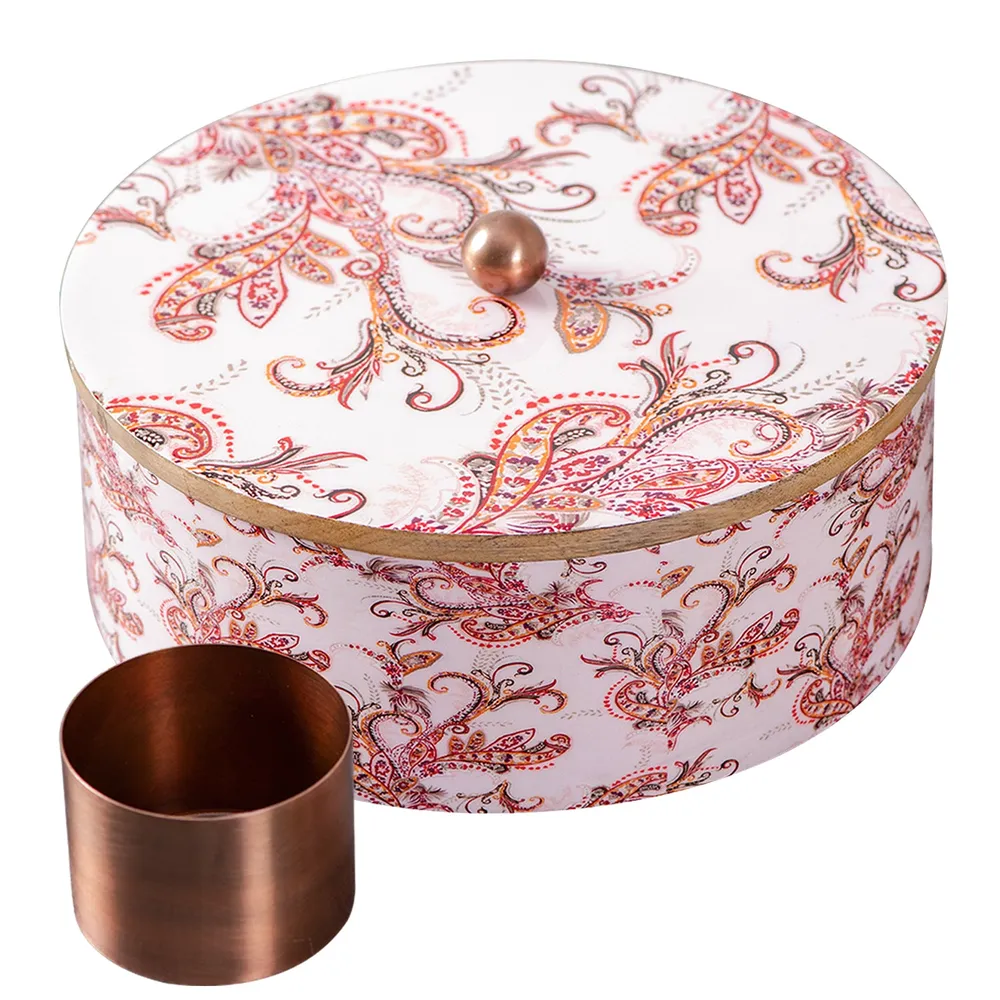 Ethnic Designer Wood & Stainless Steel Jars Masala/ Spice Box