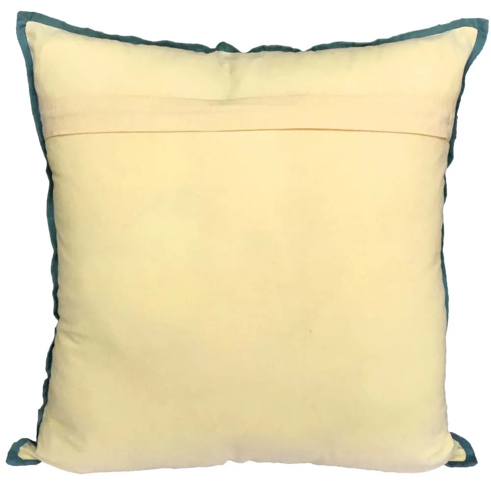 Ethnic Motif Beaded Yellow Cushion Cover Set Of 2