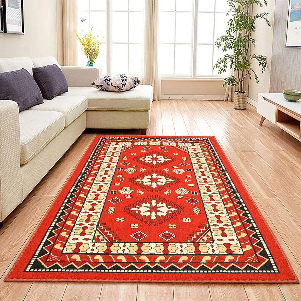 Ethnic Motif Bordered Premium Quality Area Carpet