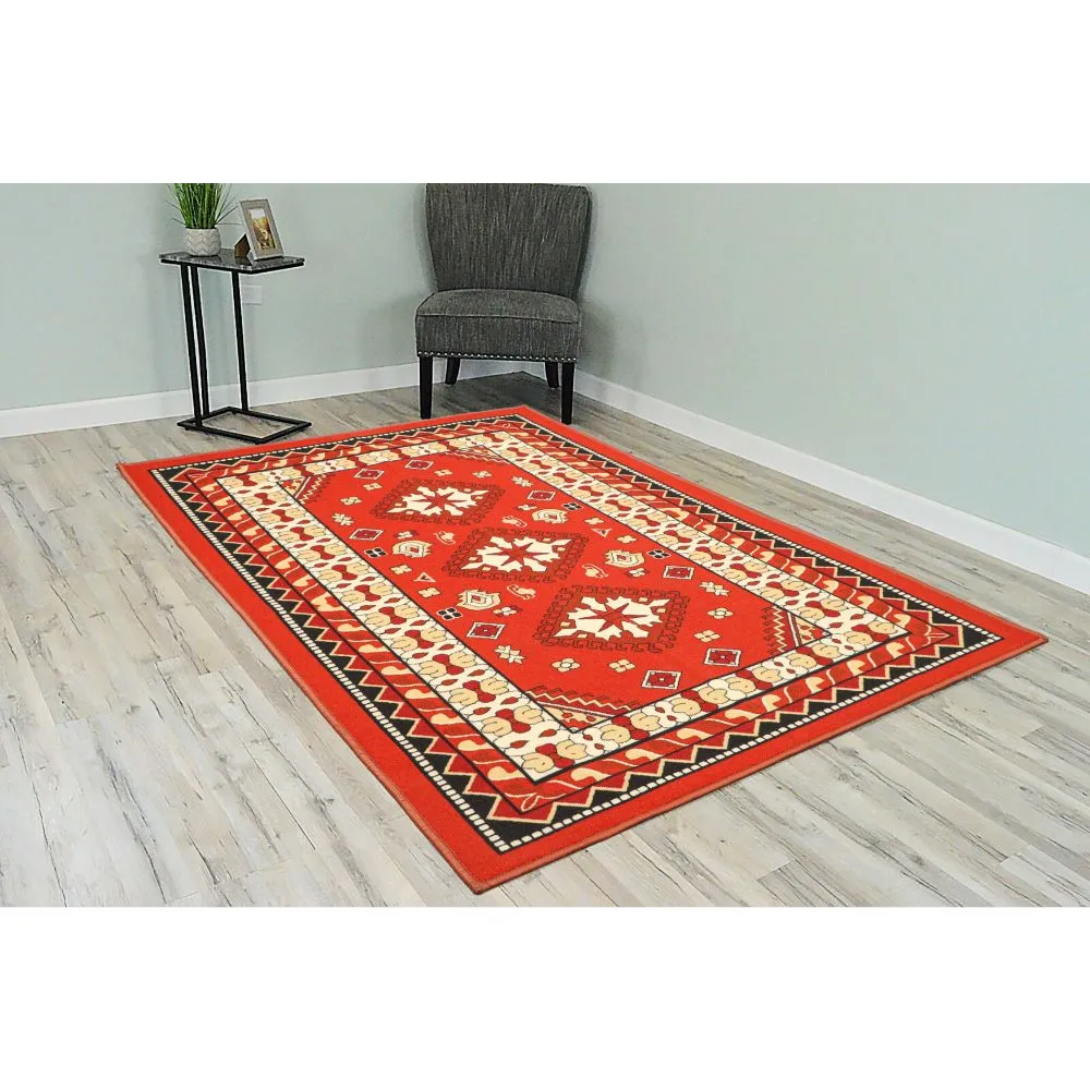 Ethnic Motif Bordered Premium Quality Area Carpet