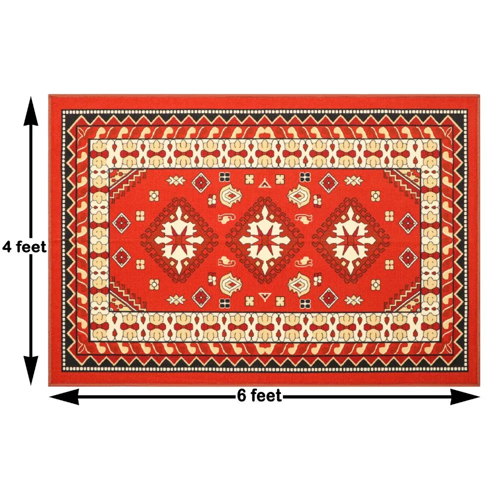 Ethnic Motif Bordered Premium Quality Area Carpet