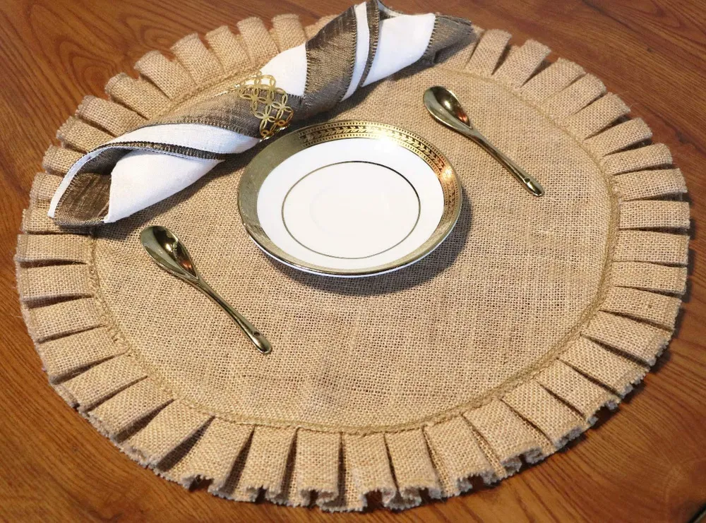 Ethnic Motif Multicolor Designer Jute Placemat/ Table Mat (Set of 4)