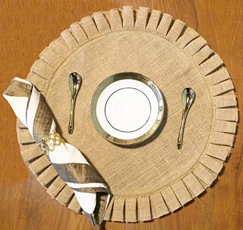 Ethnic Motif Multicolor Designer Jute Placemat/ Table Mat (Set of 4)