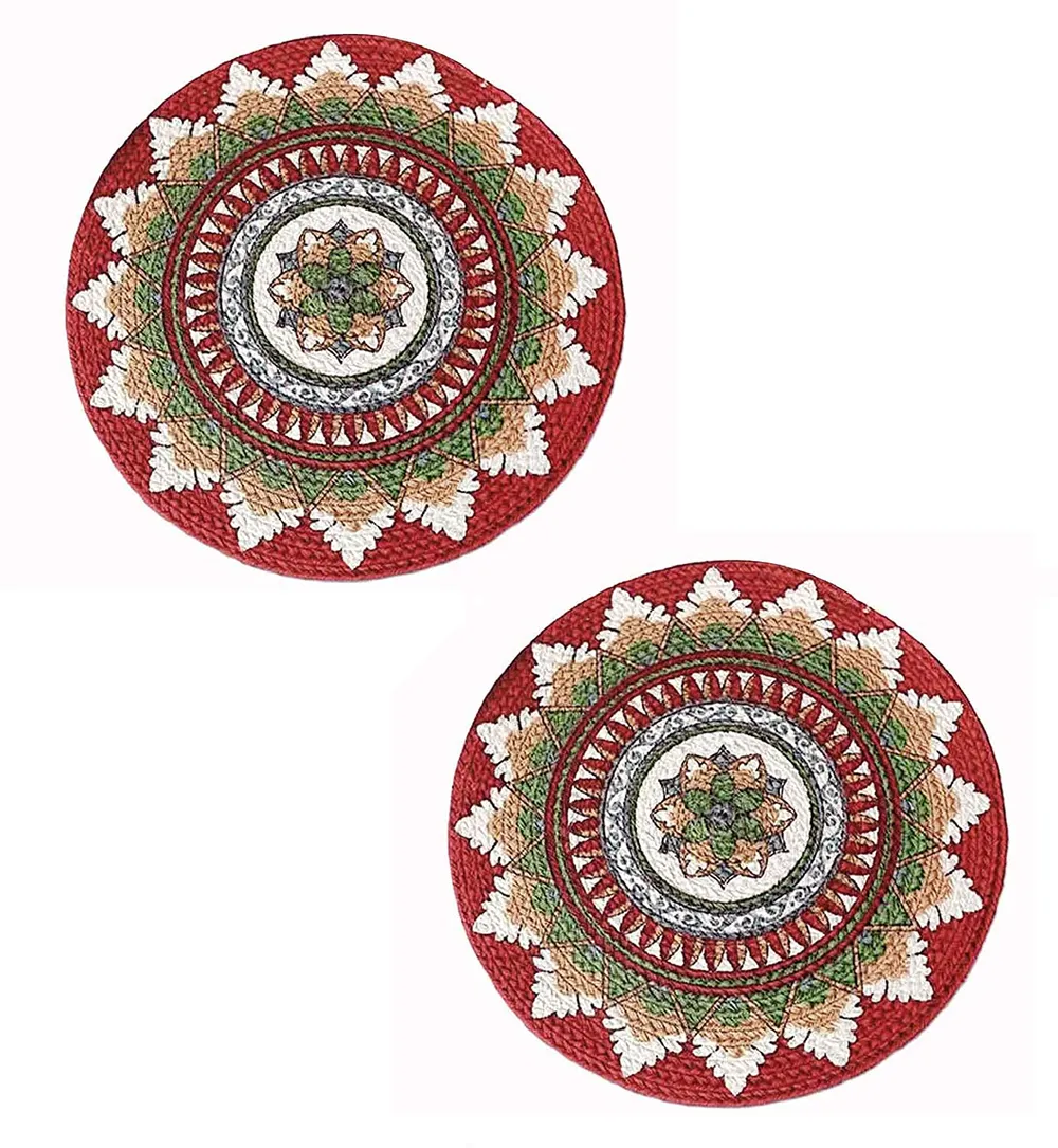 Ethnic Motif Multicolor Designer Placemat/ Table Mat (Set of 2)