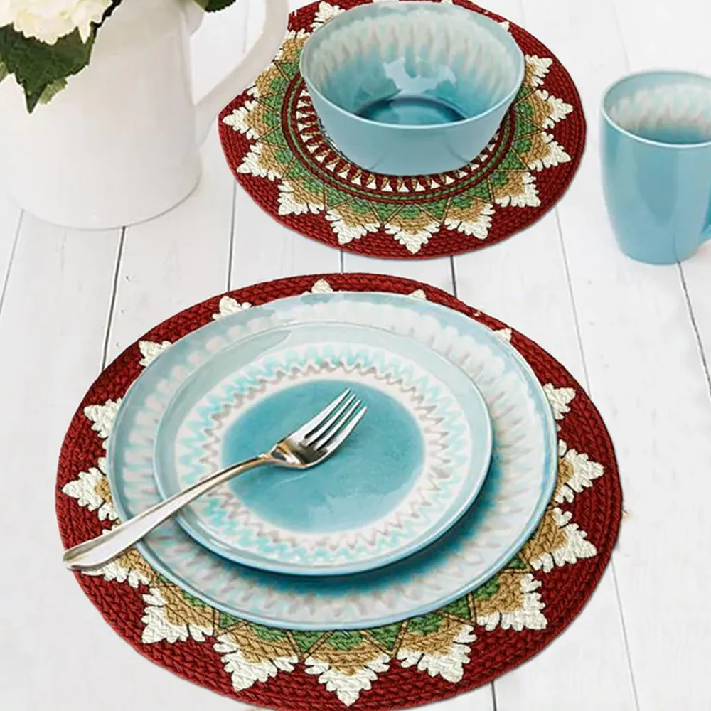 Ethnic Motif Multicolor Designer Placemat/ Table Mat (Set of 2)