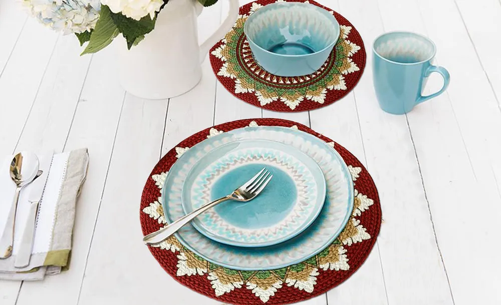 Ethnic Motif Multicolor Designer Placemat/ Table Mat (Set of 2)