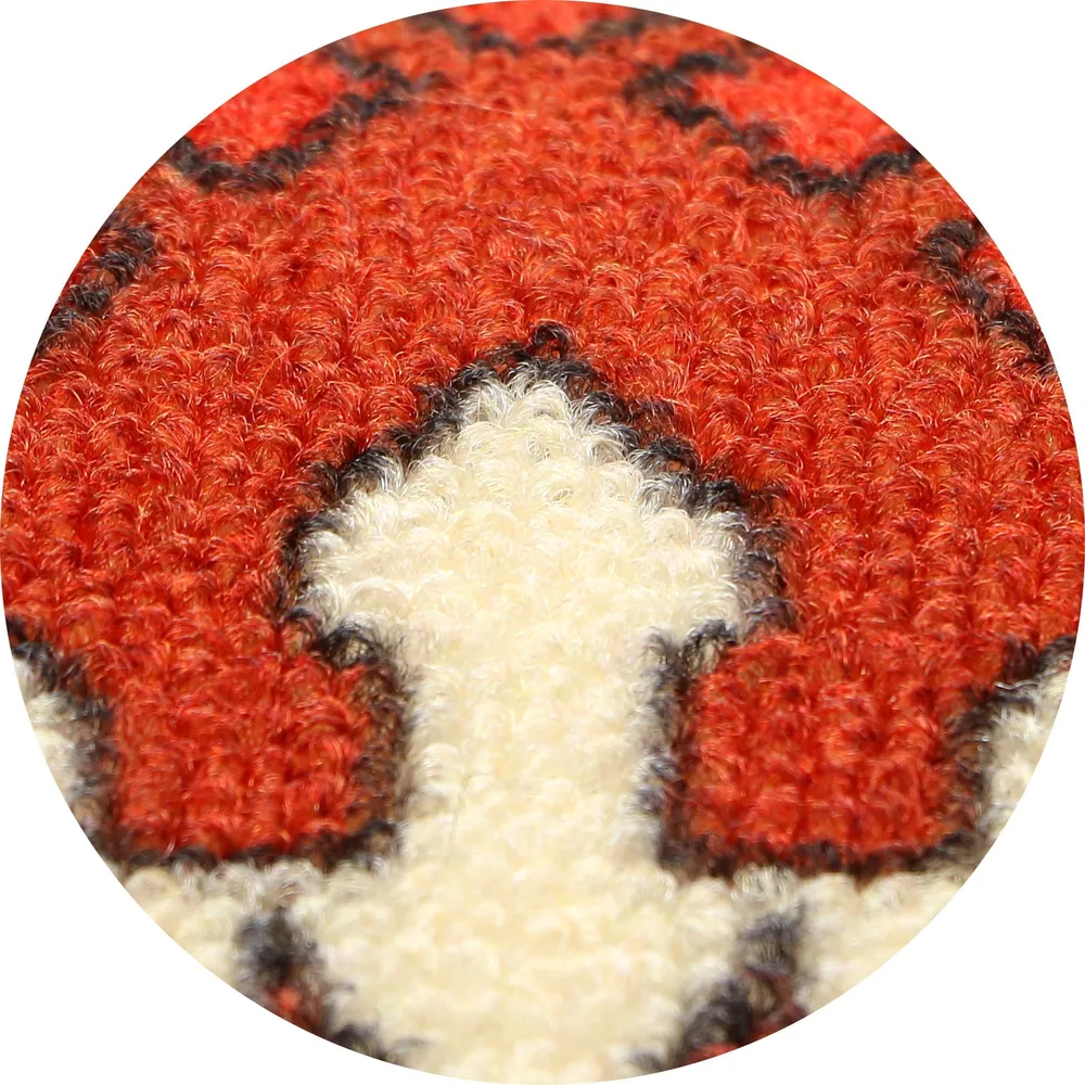 Ethnic Motif Rich Orange Polyviscose Bedside Runner