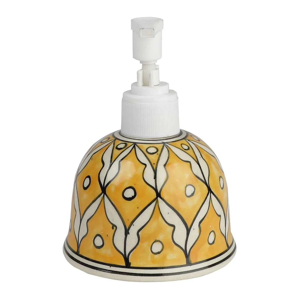 Ethnic Motif Vibran Yellow Ceramic Dispenser