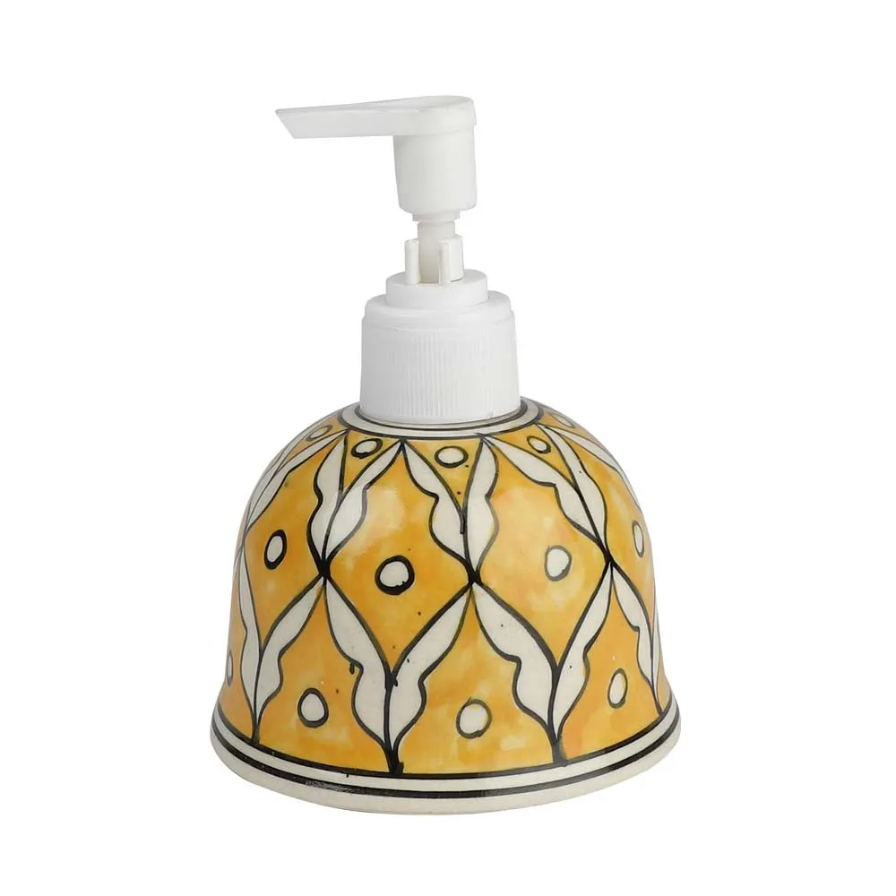 Ethnic Motif Vibran Yellow Ceramic Dispenser