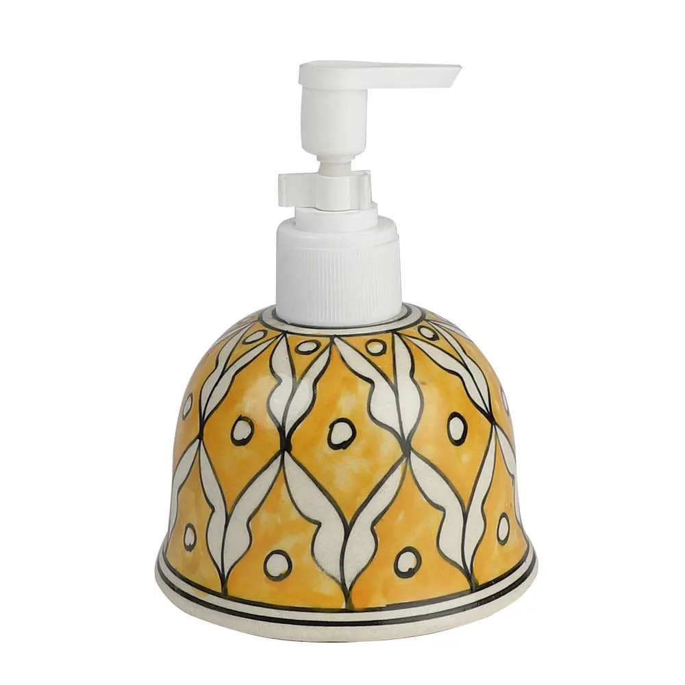 Ethnic Motif Vibran Yellow Ceramic Dispenser