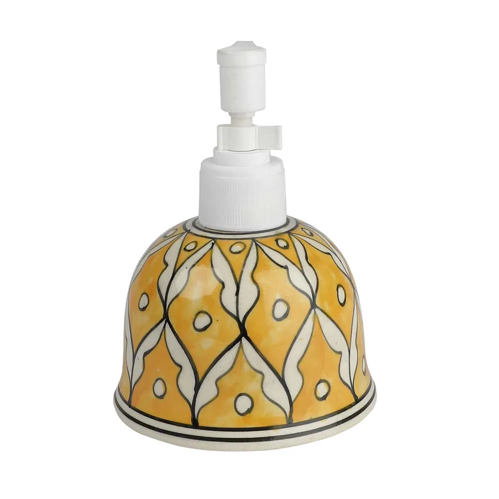 Ethnic Motif Vibran Yellow Ceramic Dispenser