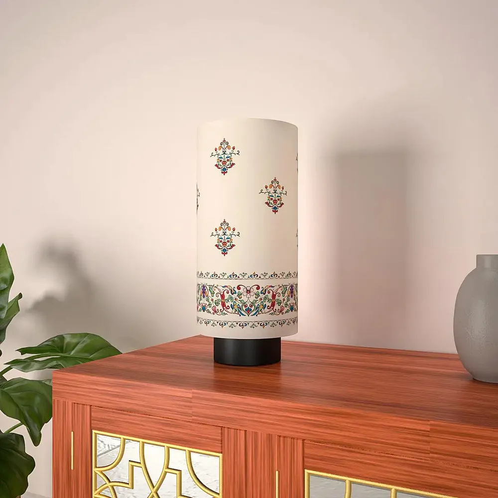 Ethnic Printed Soft Glow Round Table Lamp