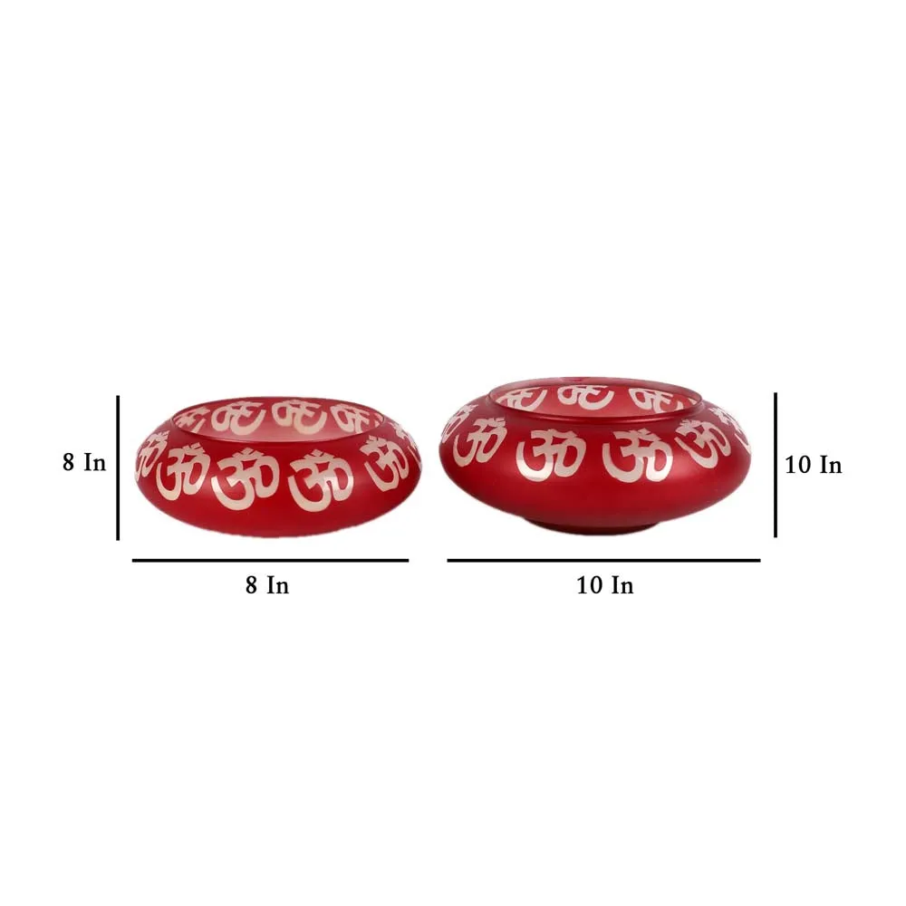 Ethnic Red Glass Urli Bowl/Potpourri Set of 2
