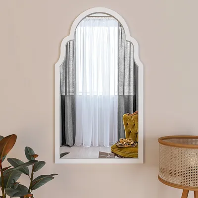 European Window Style Premium Wooden Decorative Wall Mirror (Available in Multiple Finishes)