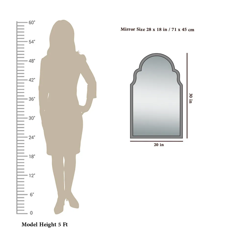 European Window Style Premium Wooden Decorative Wall Mirror (Available in Multiple Finishes) White