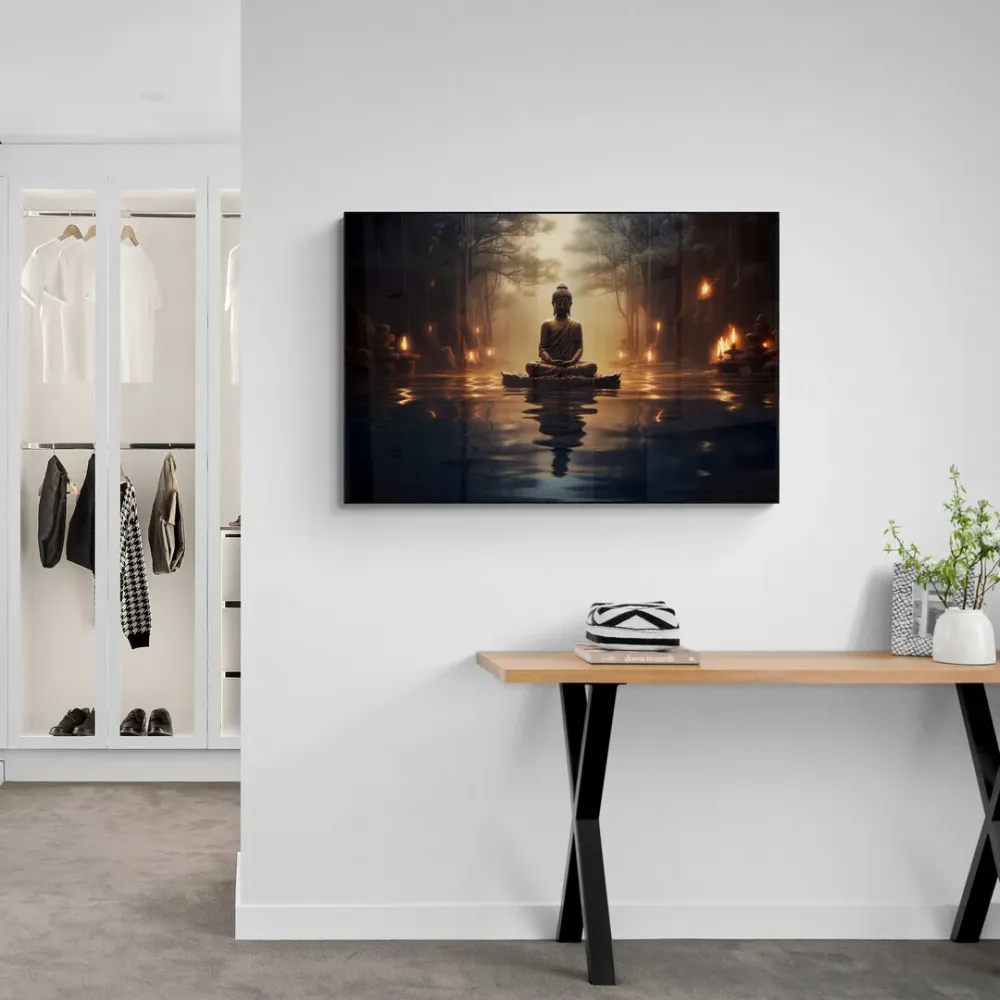 Evening Enlightenment Buddha Canvas Wall Painting With Frame