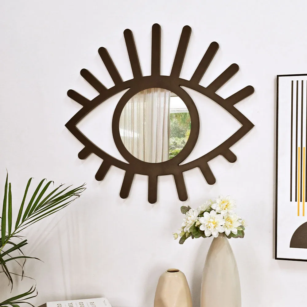 Evil Eye Crafted Wooden Mirror