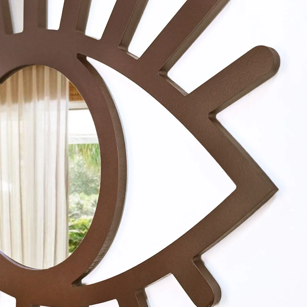 Evil Eye Crafted Wooden Mirror