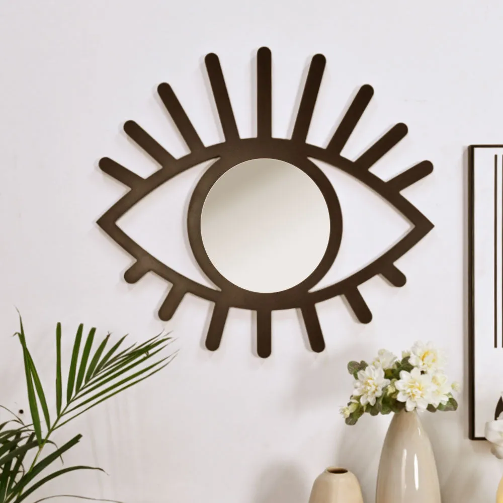Evil Eye Crafted Wooden Mirror