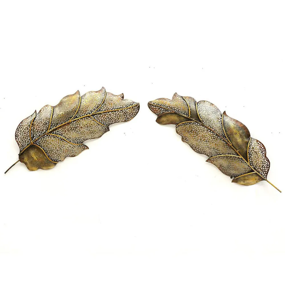 Exclusive Large Iron Leaf Wall Art
