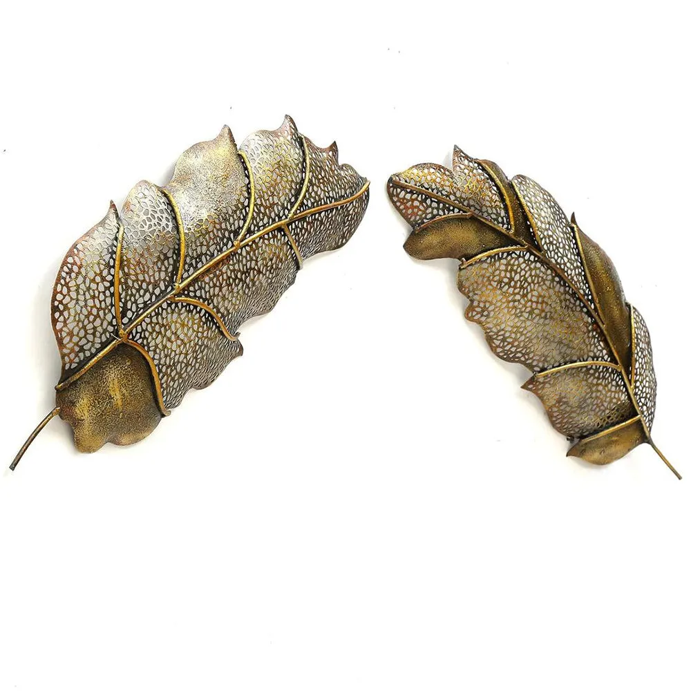 Exclusive Large Iron Leaf Wall Art