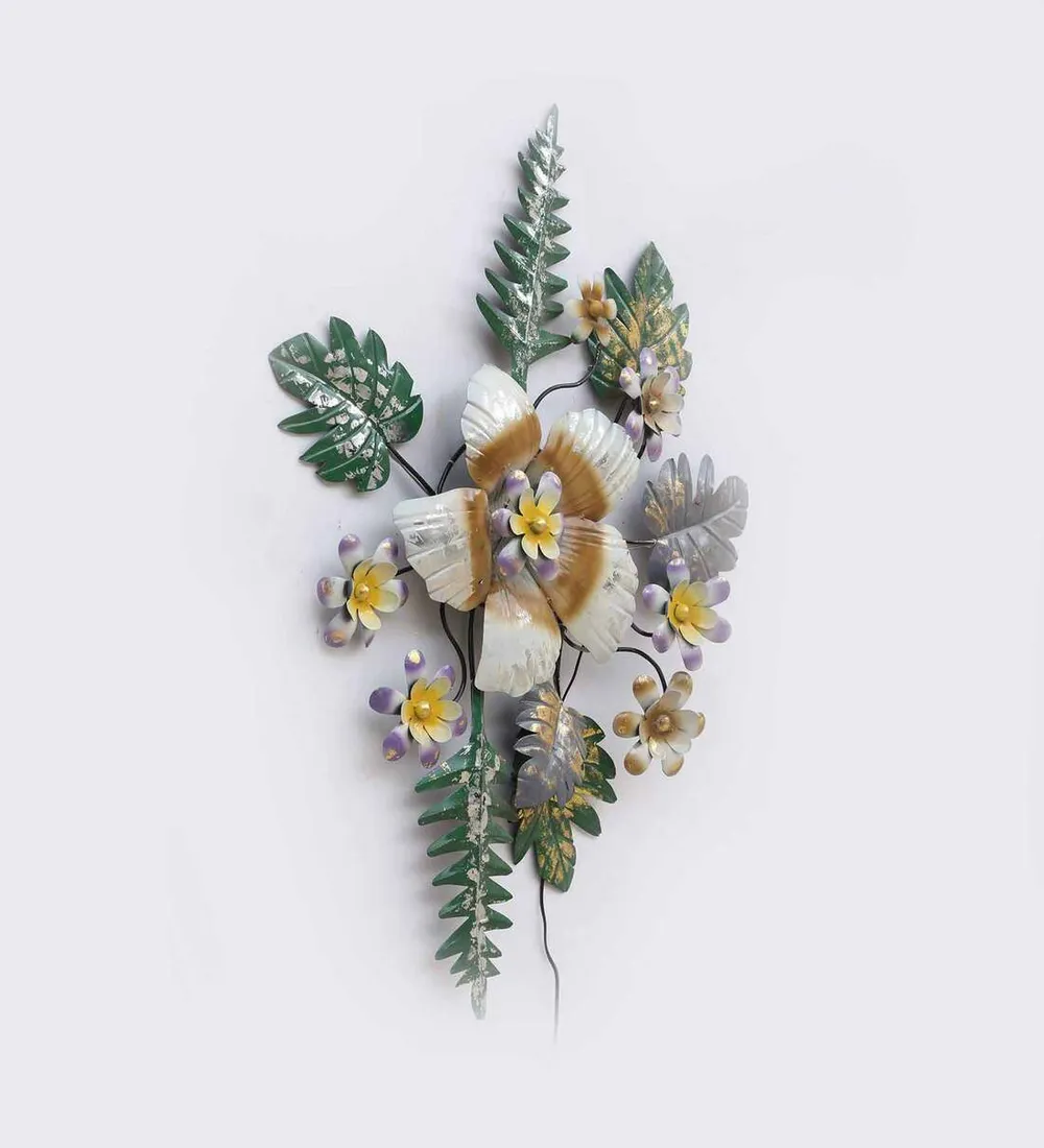 Exotic Flowers Family Decorative LED Metal Wall Art