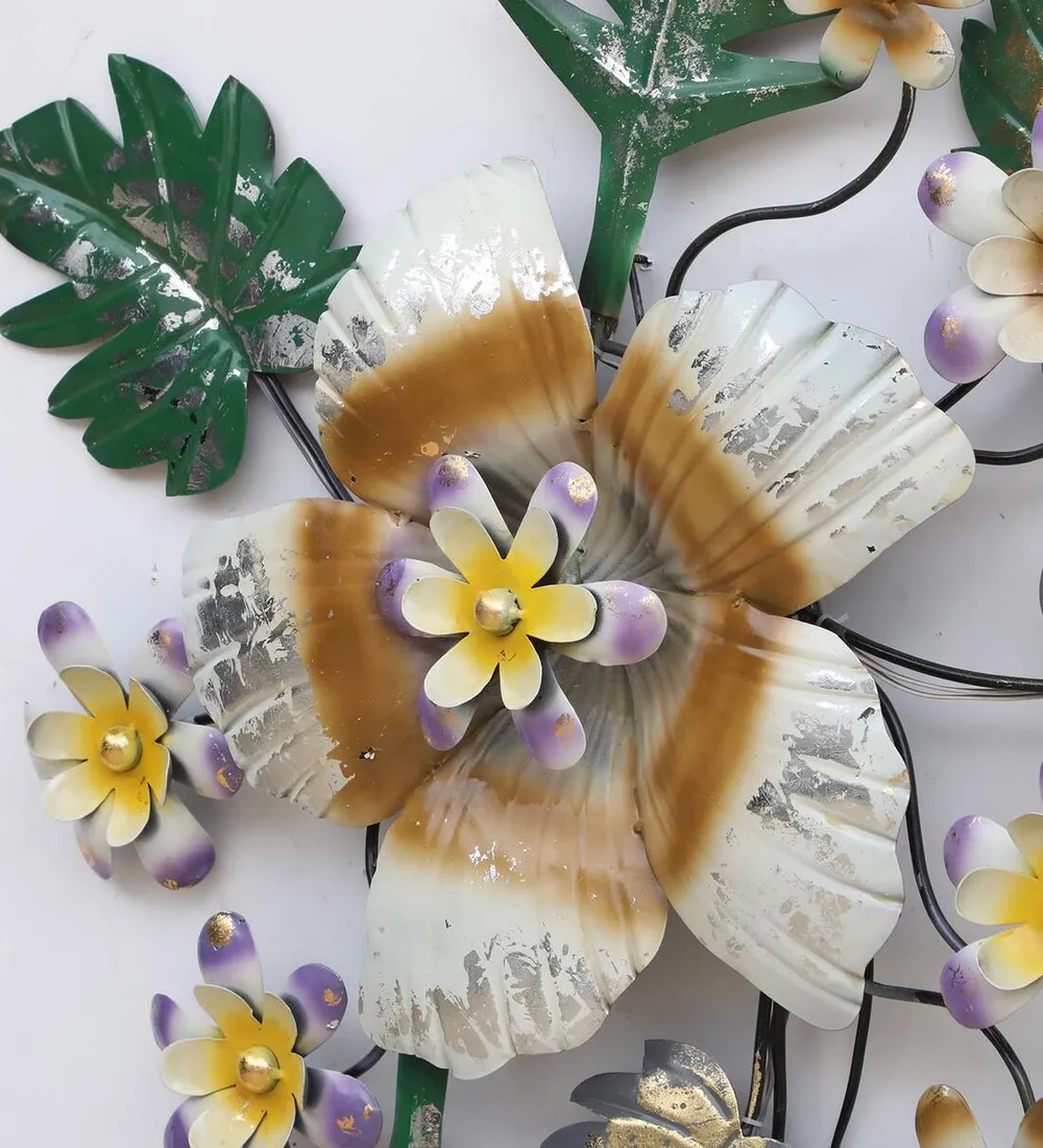 Exotic Flowers Family Decorative LED Metal Wall Art