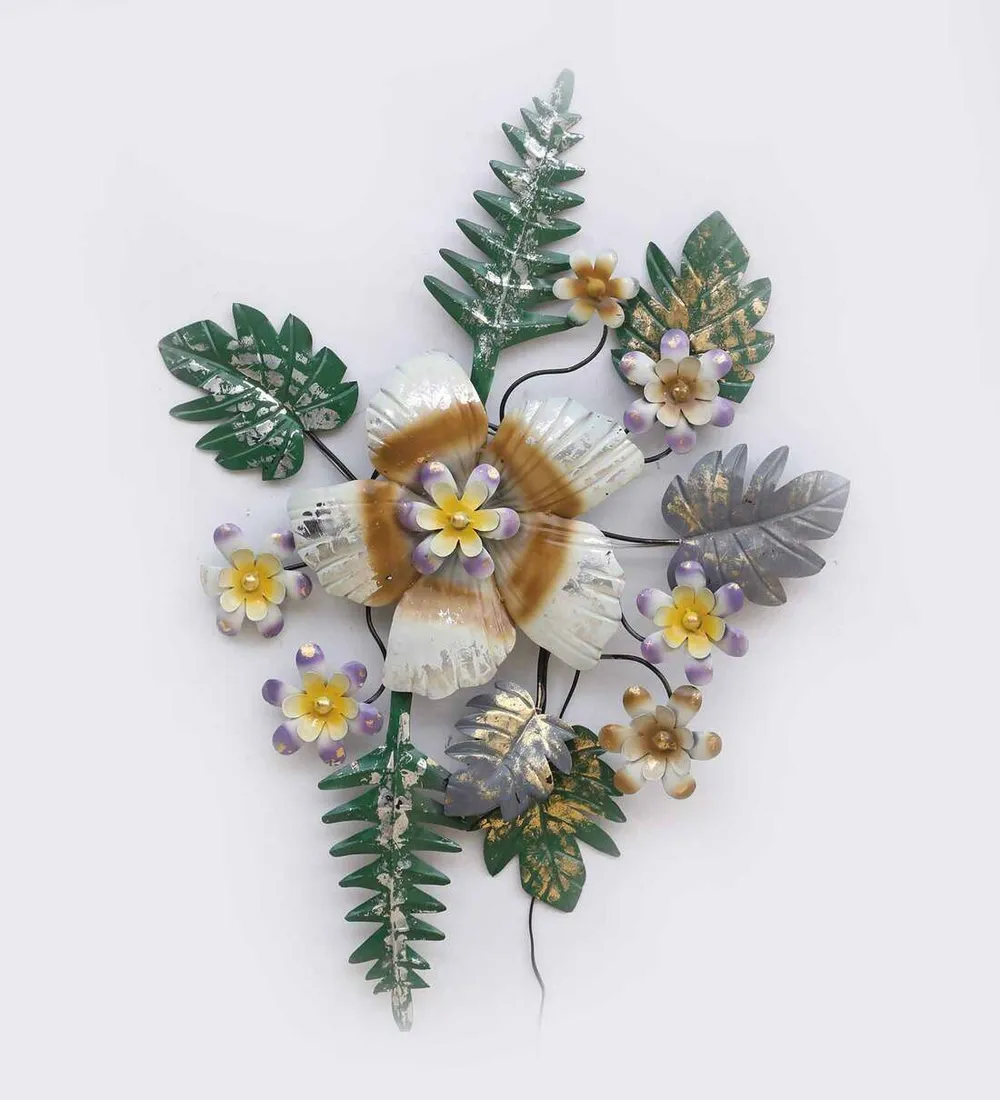 Exotic Flowers Family Decorative LED Metal Wall Art