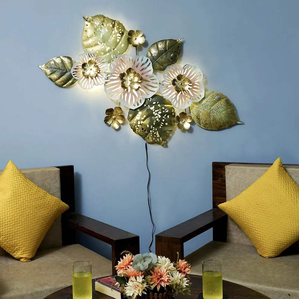 Exotic Green Floral Metal Wall Art
