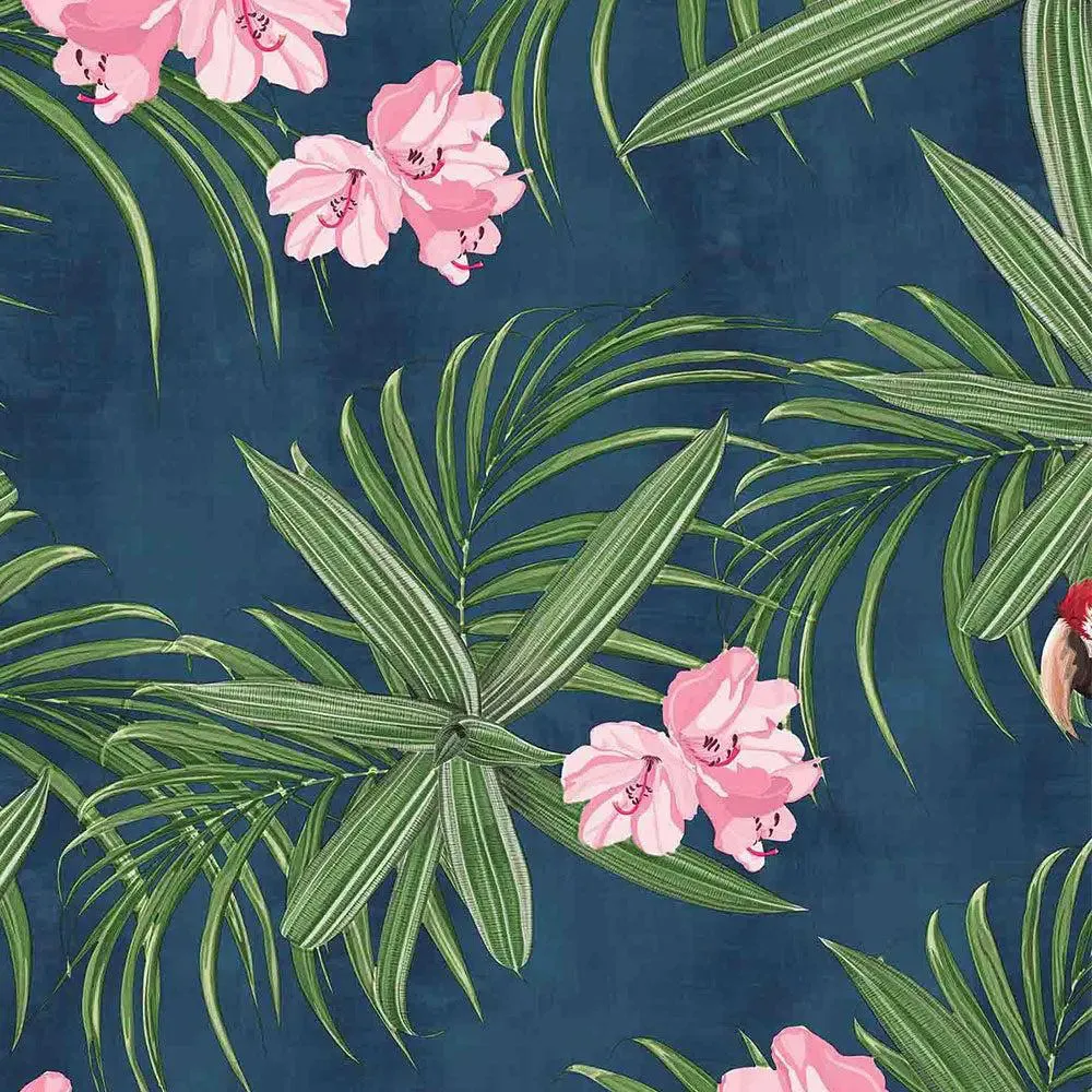 Exotic Parrot Textured Premium Wallpaper- Mix &amp; Match Collection blue