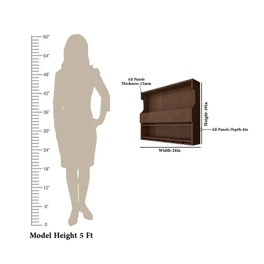 Exquisite Backlit Wooden Bar Shelf / Mini Bar Cabinet in Walnut Finish