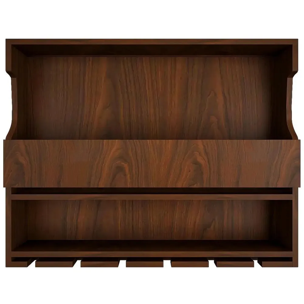 Exquisite Backlit Wooden Bar Shelf / Mini Bar Cabinet in Walnut Finish