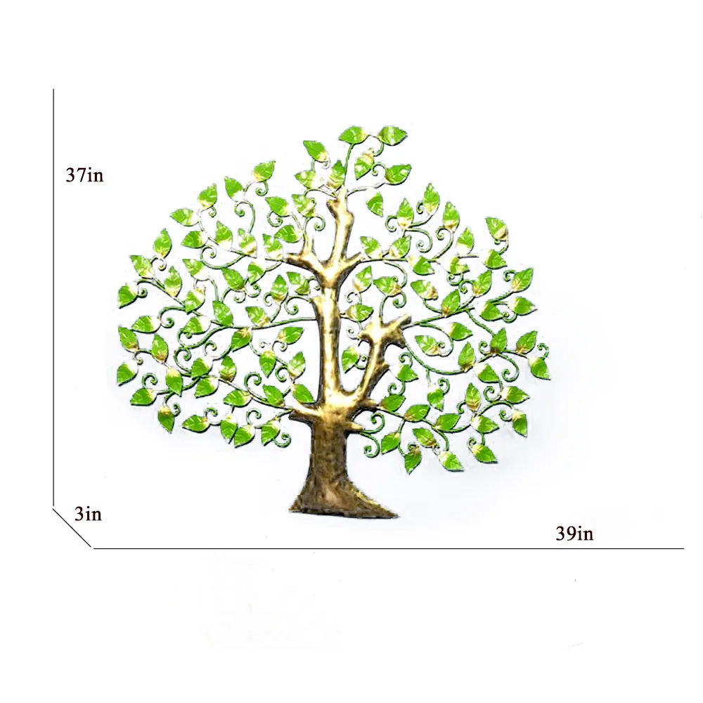 Exquisite Green Scoll Tree Metal Wall Art