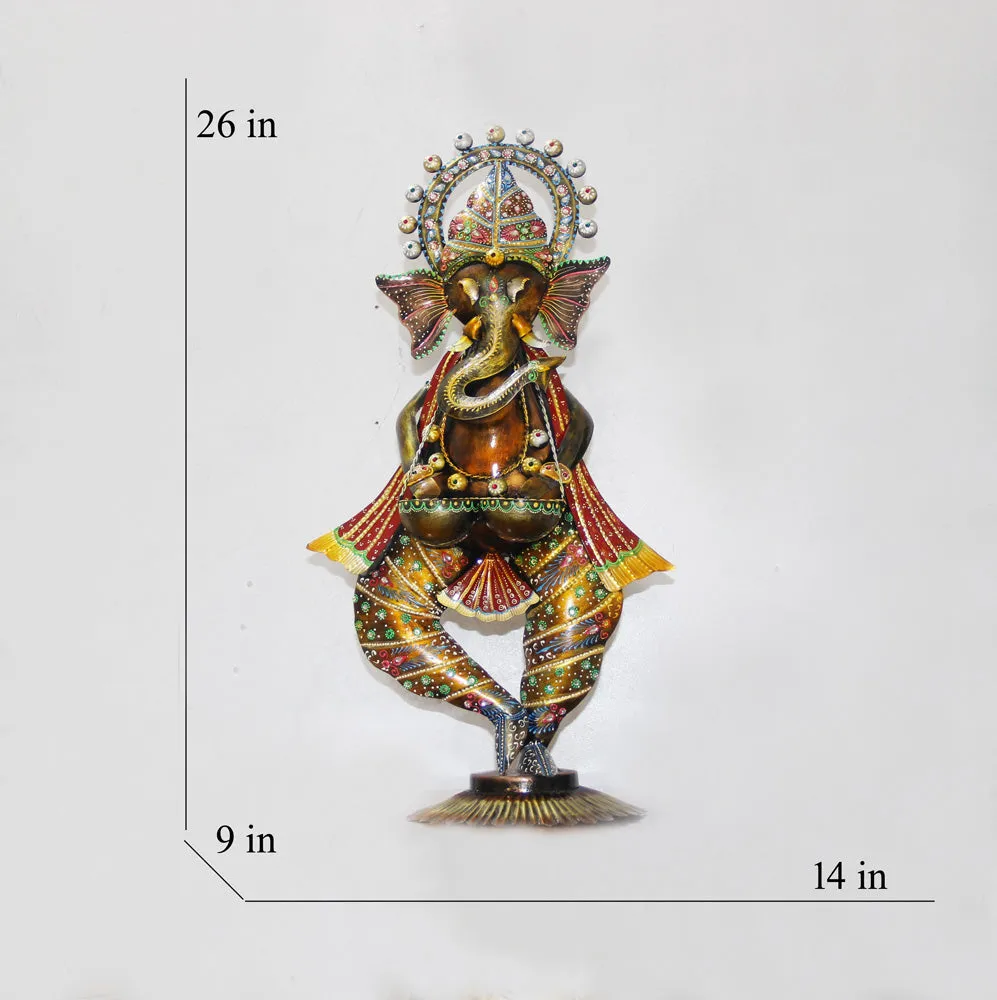 Exquisite Sitting Ganesha Metal Table Accent Single Piece