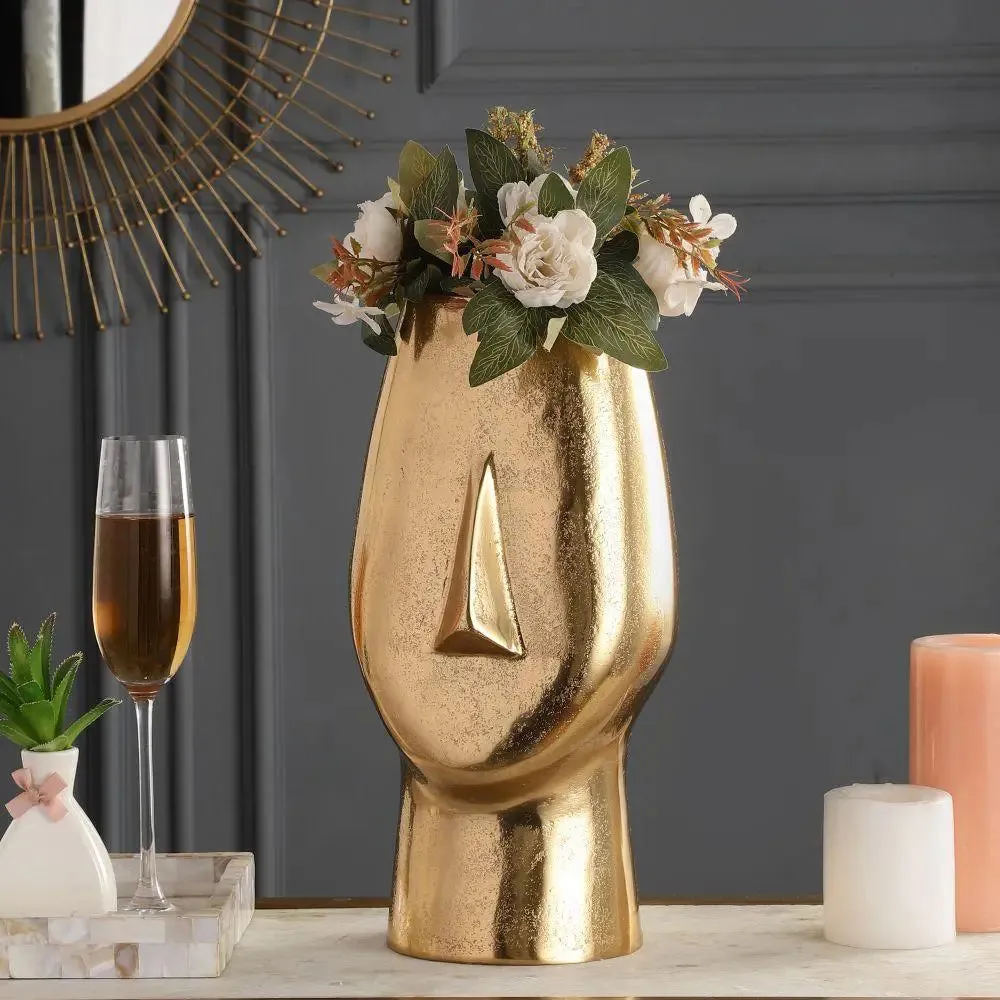 Face-Shaped Long Contemporary Decorative Vase for Home/Office