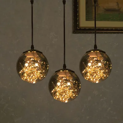 Fairy Globe Triple Pendant Cluster Hanging Light