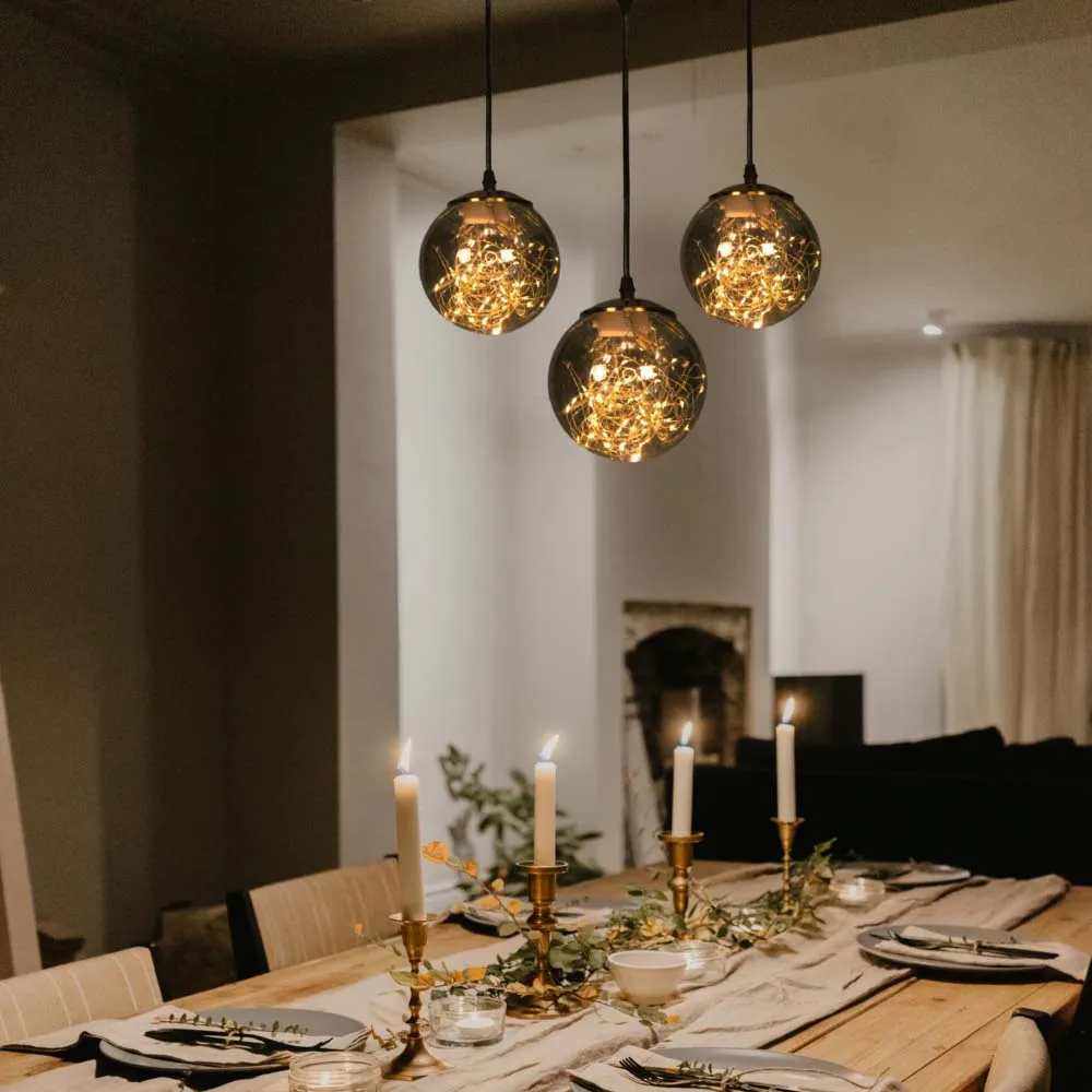 Fairy Globe Triple Pendant Cluster Hanging Light