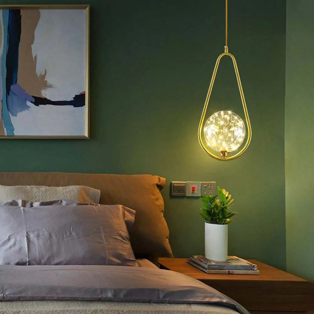 Fairy Led Modern Style Crystal Ball Shaded Pendant