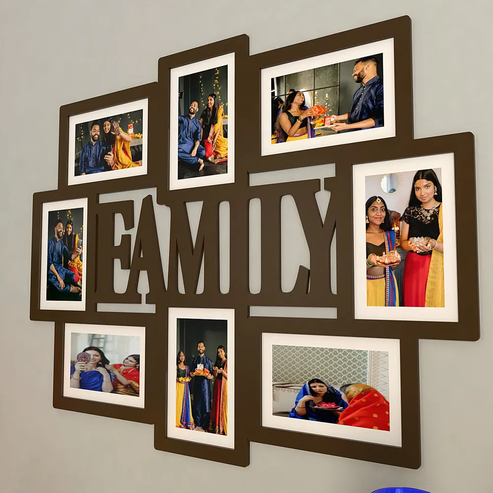 Family Dark Brown Hanging Photo Frame Regular